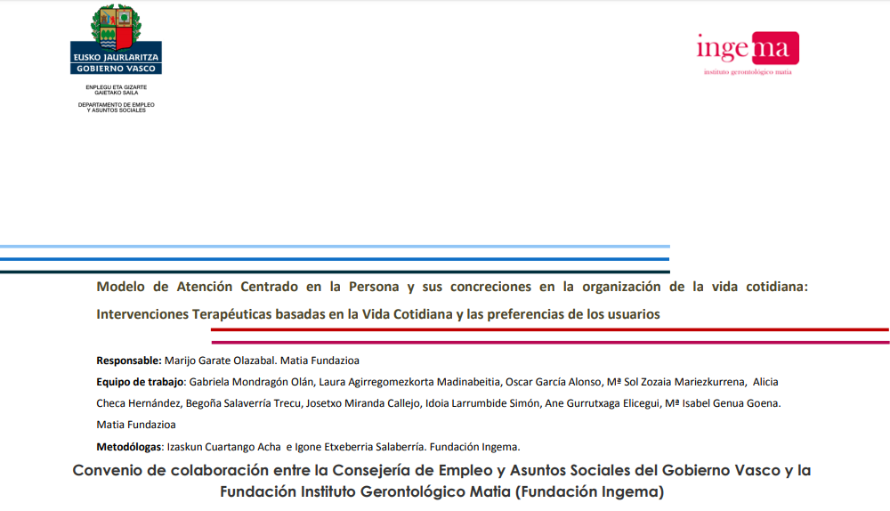 Modelo de atención centrado en la persona y sus concreciones en la  organización de la vida cotidiana: intervenciones terapéuticas | Instituto  Matia