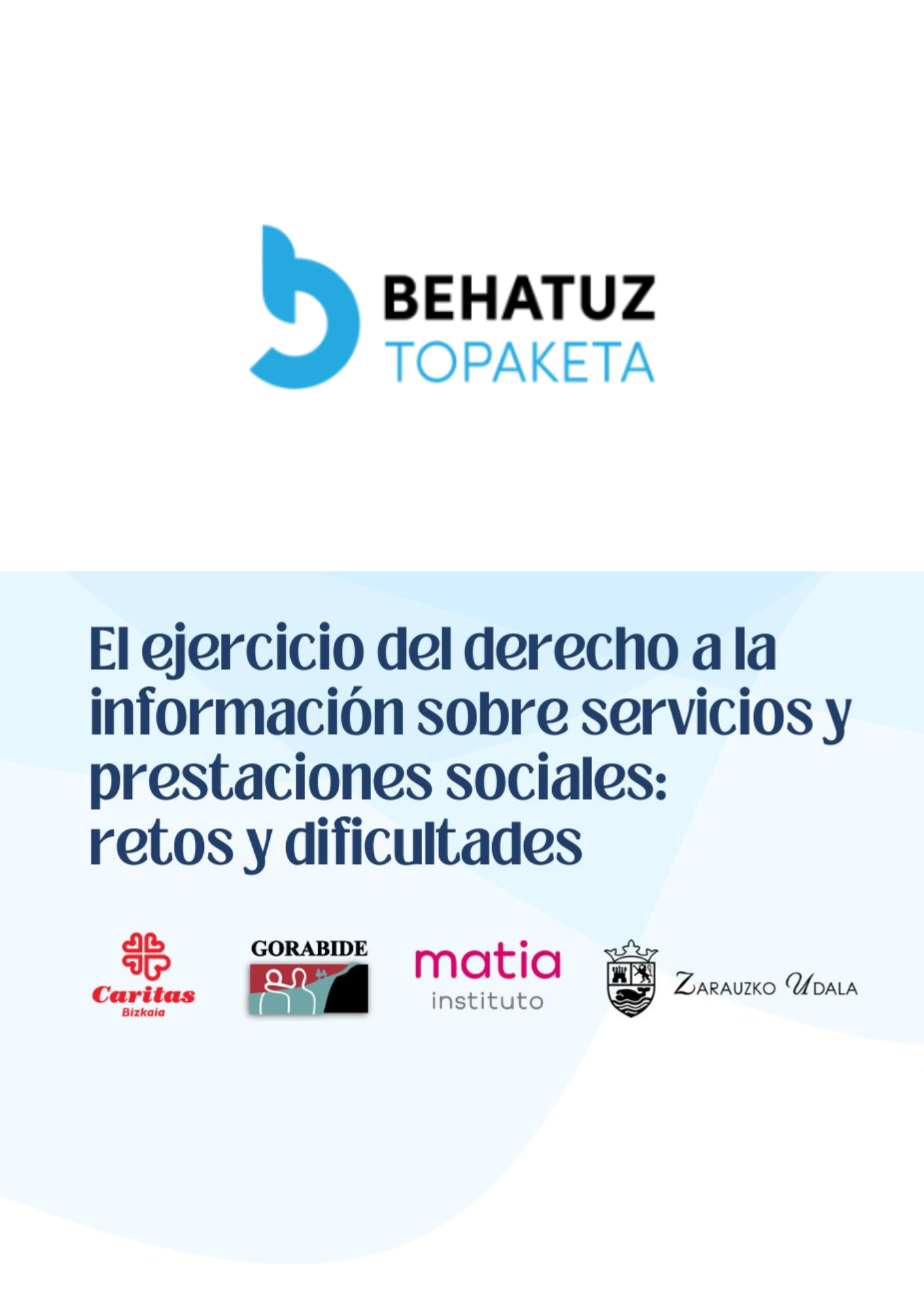Cartel anunciador jornada behatuz: Cómo difundir el derecho a los Servicios Sociales