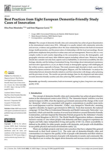 Portada publicación: Best Practices from Eight European Dementia-Friendly Study Cases of Innovation