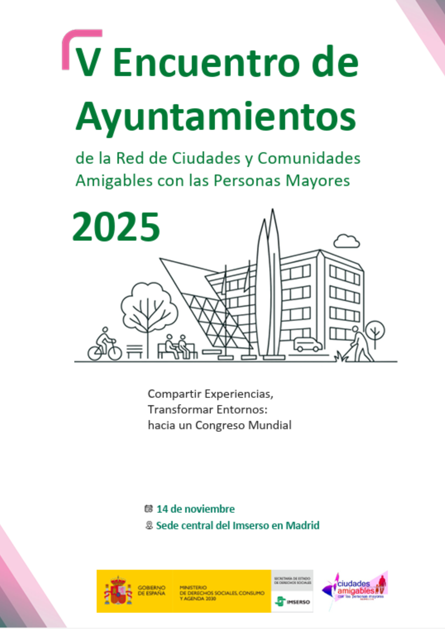 Cartel del V Encuentro de Ayuntamientos de la Red de Ciudades y Comunidades Amigables con las Personas Mayores