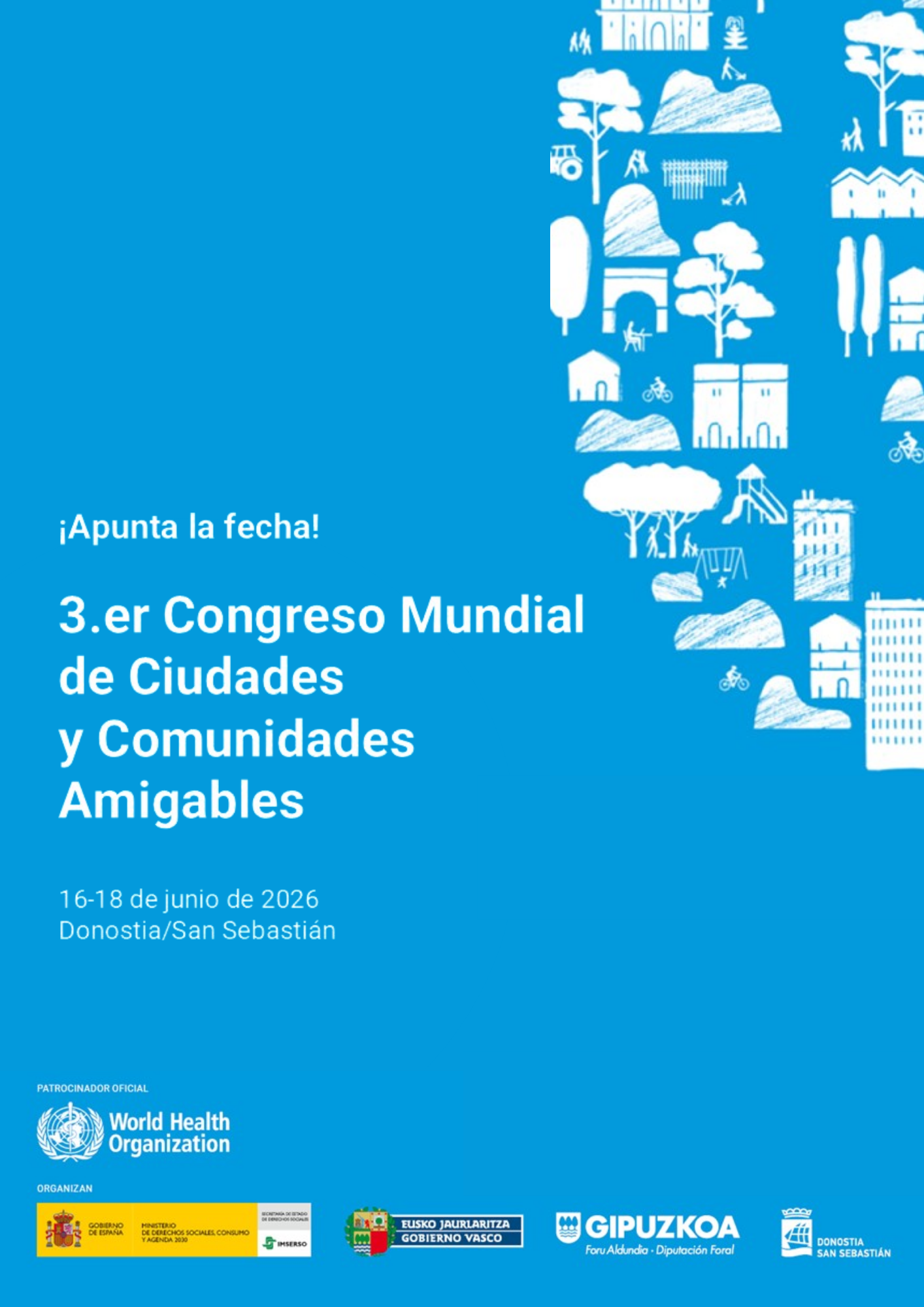 Cartel anunciador del 3er Congreso Mundial de Ciudades Amigables