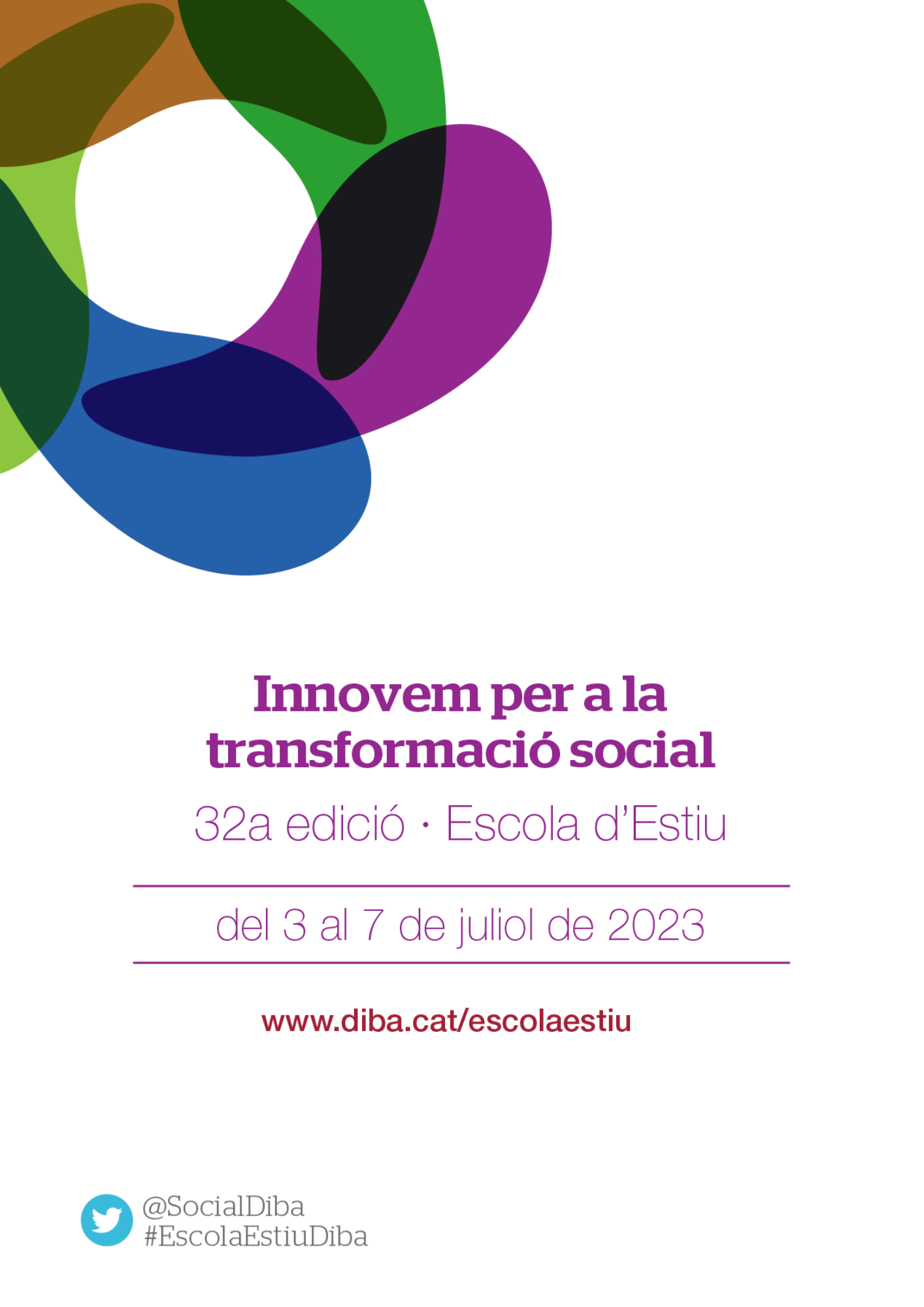Cartel anunciador del Curso de Verano del Área de Igualdad y Sostenibilidad Social de la Diputación de Barcelona 