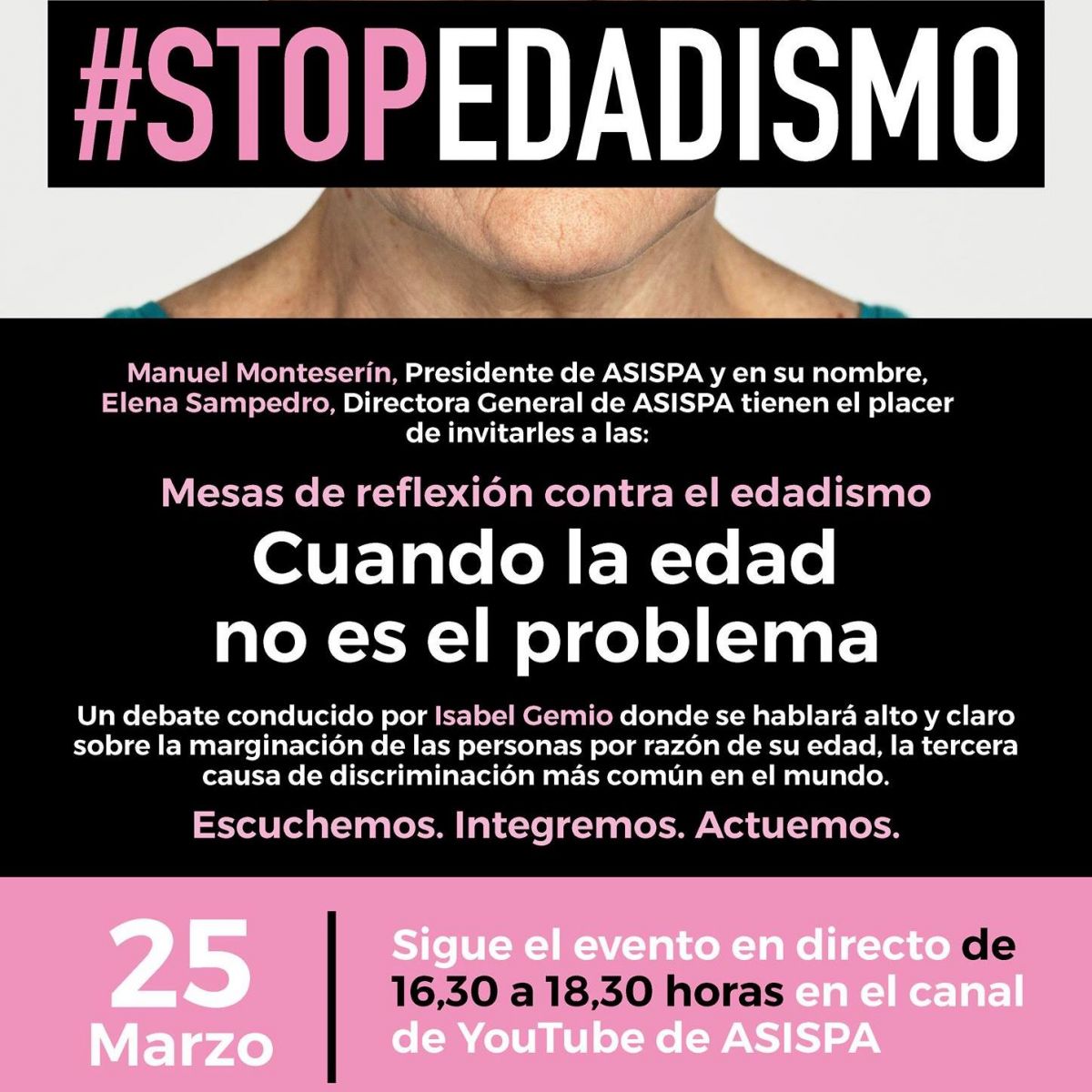 Imagen anunciadora de la jornada #StopEdadismo