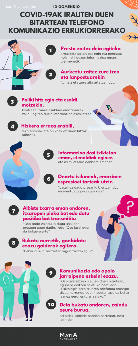 10 Gomendio covid-19AK irauten duen bitartean telefono komunikazio egokirako