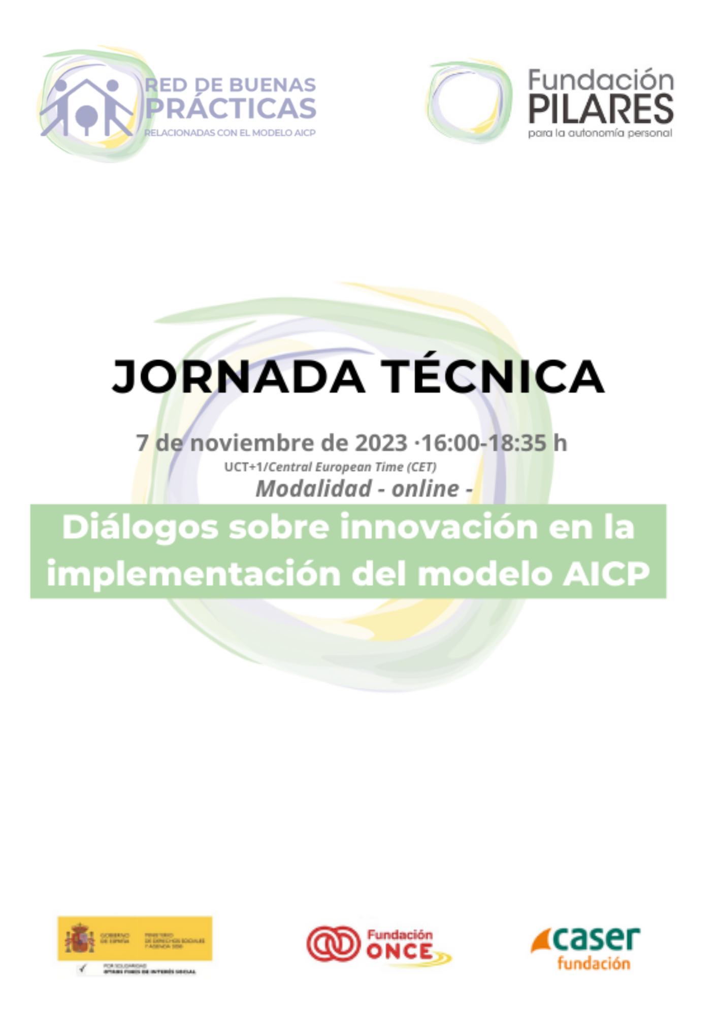 Cartel anunciador jornada técnica de la Fundación Pilares