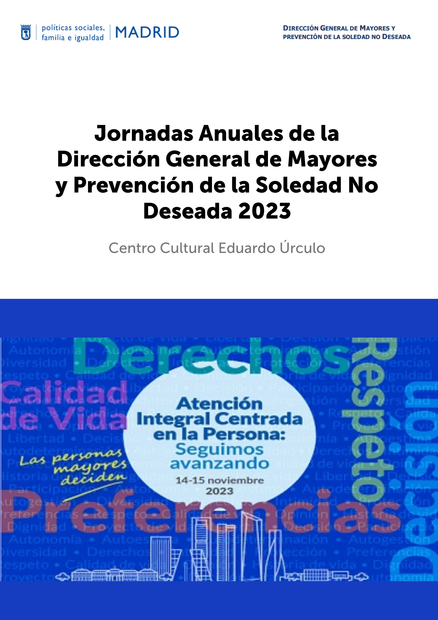 Cartel Jornadas Anuales de la Dirección General de Mayores