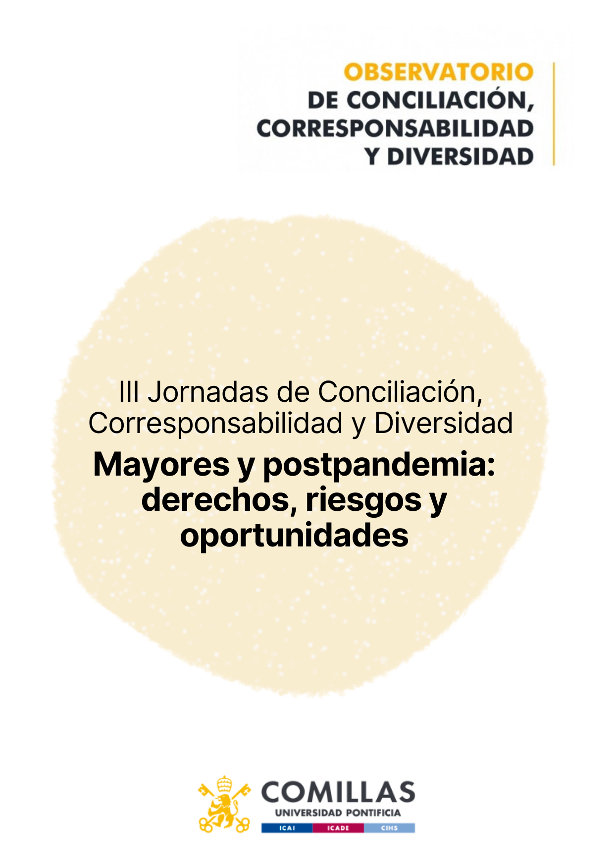 Cartel anunciador: Jornada Mayores y postpandemia: derechos, riesgos y oportunidades