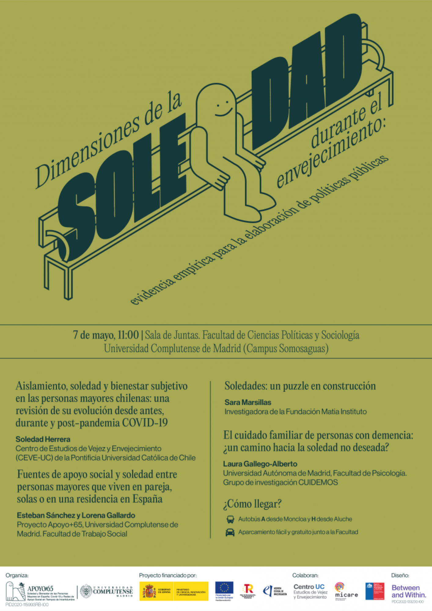 Cartel anunciador mesa redonda sobre soledad