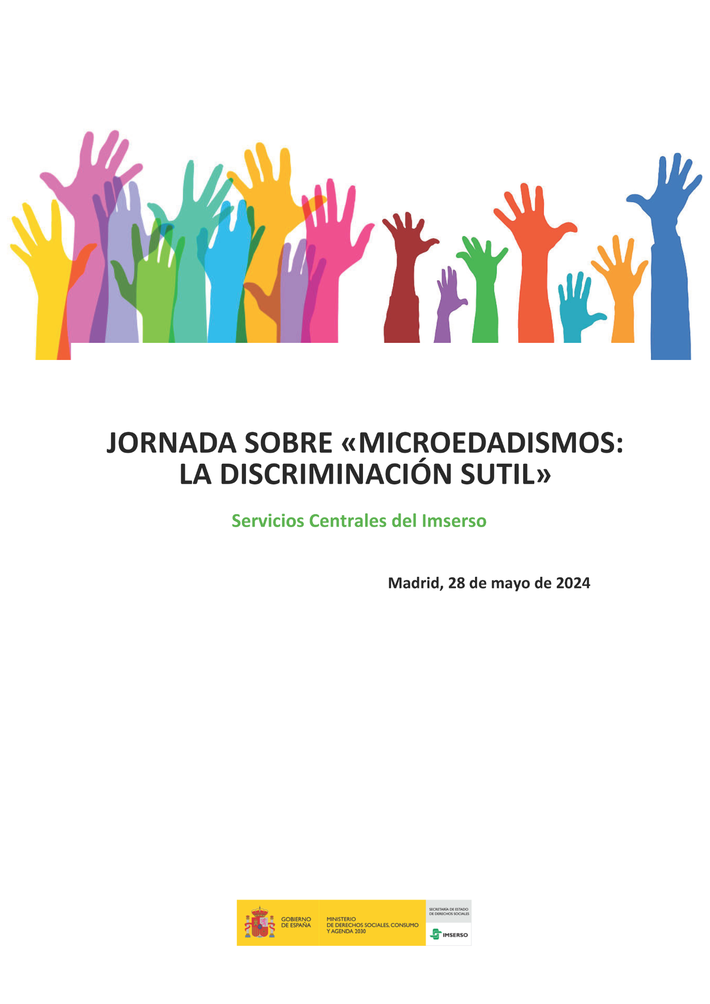 Cartel anunciador jornada microedadismos del Imserso