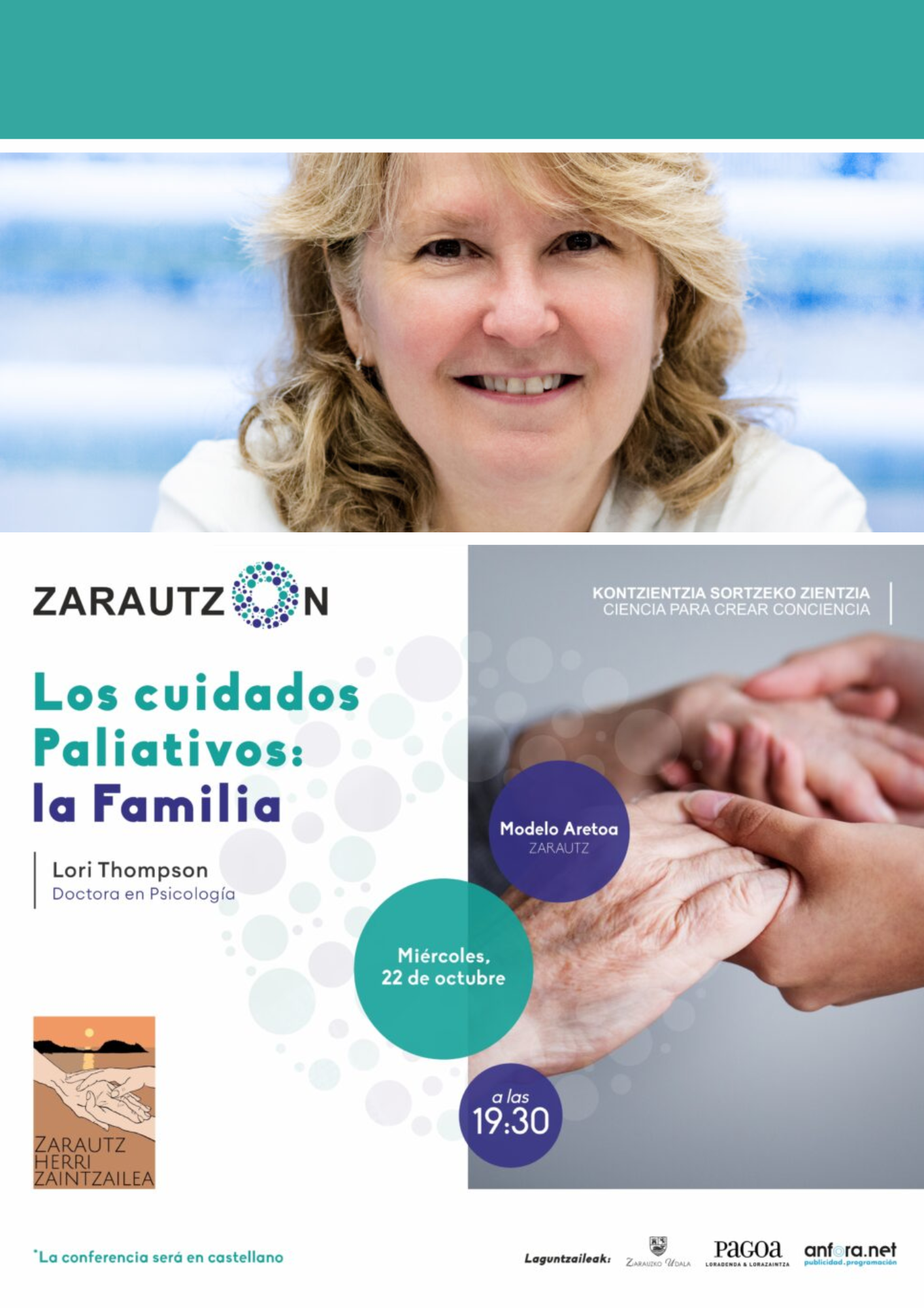 Cartel anunciador de la conferencia: "Los Cuidados Paliativos: la Familia"