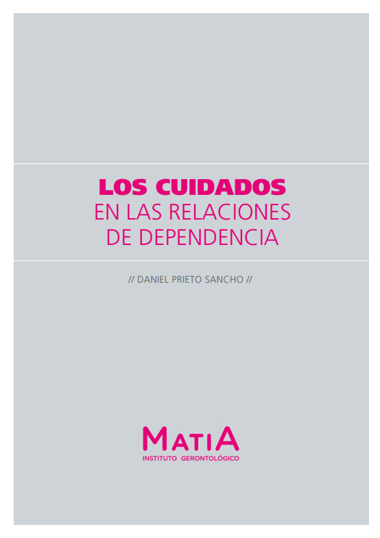 Portada publicación: Los cuidados en las relaciones de dependencia Portada publicación