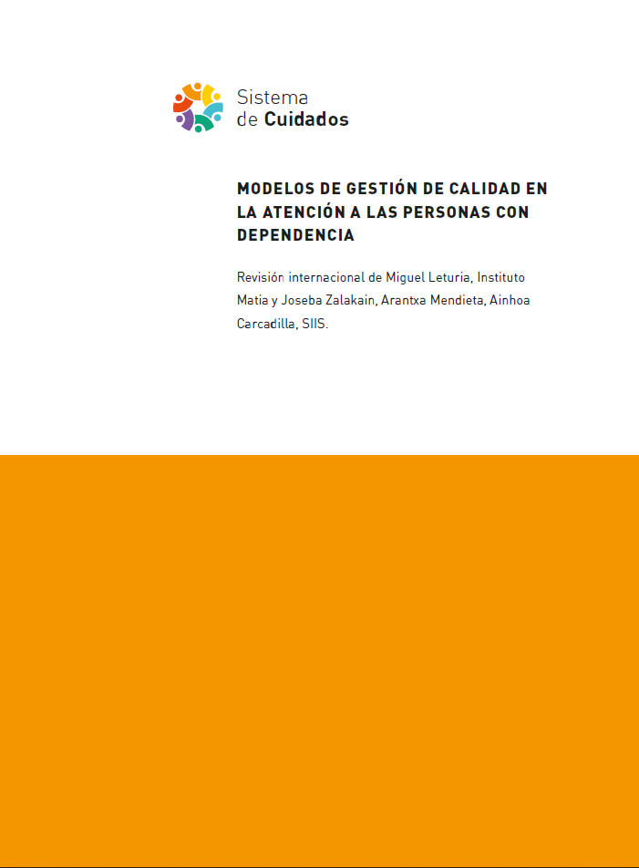 Portada publicación: Modelos de gestión de calidad en la atención a las personas con dependencia. Revisión Internacional Portada publicación