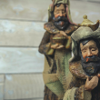 Fotografía a tres figuras de los reyes magos