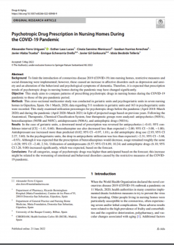 Artículo: Prescripción de fármacos psicotrópicos en residencias de mayores durante la pandemia de COVID-19