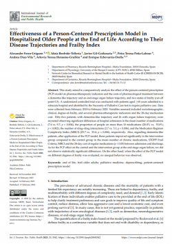 Portada artículo: Effectiveness of a Person-Centered Prescription Model in Hospitalized Older People at the End of Life According to Their Disease Trajectories and Frailty Index