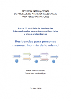 Portada publicación: Revisión internacional de los modelos de atención residencial. Parte II