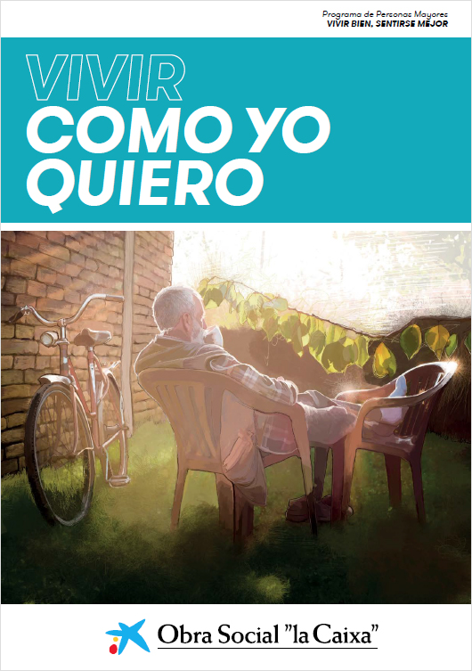 Portada publicación: vivir como yo quiero Un hombre mayor sentado en una silla se toma una taza de café en el jardín de su casa