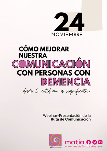 Cartel anunciador de la webinar de presentación de la ruta de comunicación